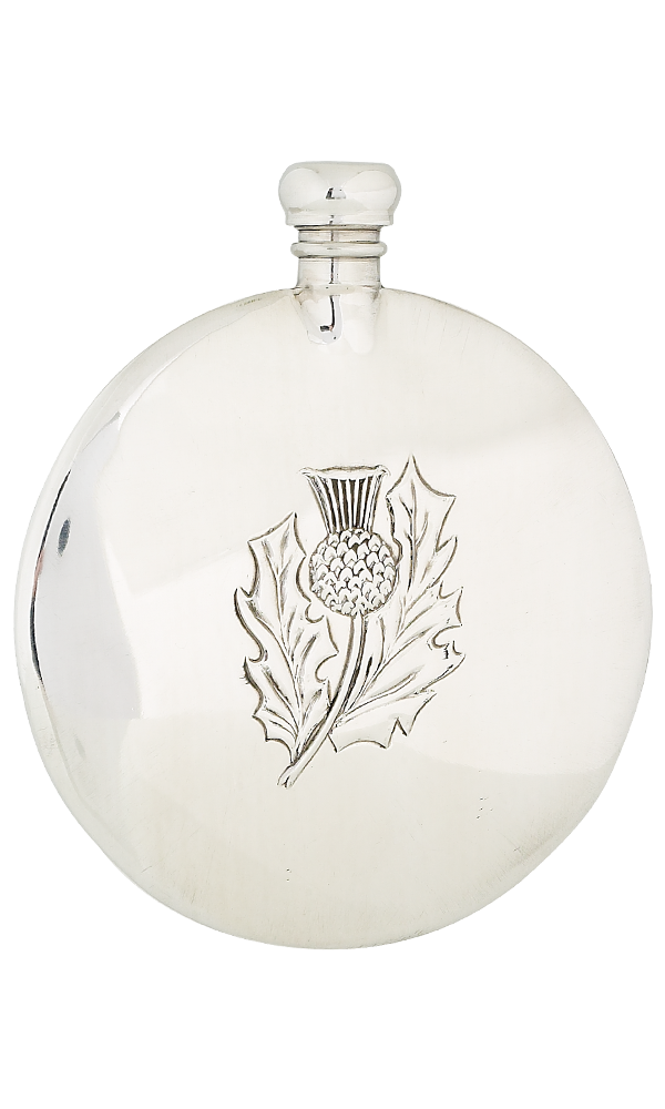 3oz Thistle Sporran  Pewter Flask Thumbnail