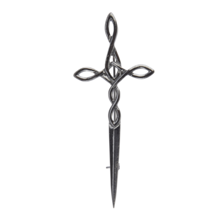 Black Chrome Celtic Knot Kilt Pin