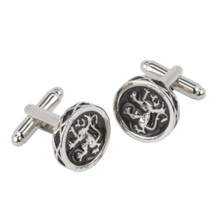 Lion Rampant Round Cufflinks