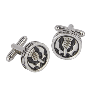 Round Thistle Polished Cufflinks