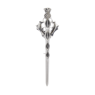 Scottish Thistle Kilt Pin - Polished Finish.