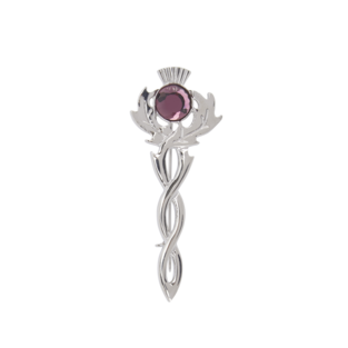 Thistle Kilt Pin With Stone