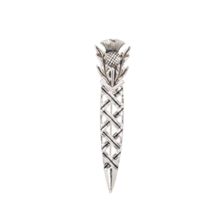 Thistle Weave Kilt Pin - Polished Finish